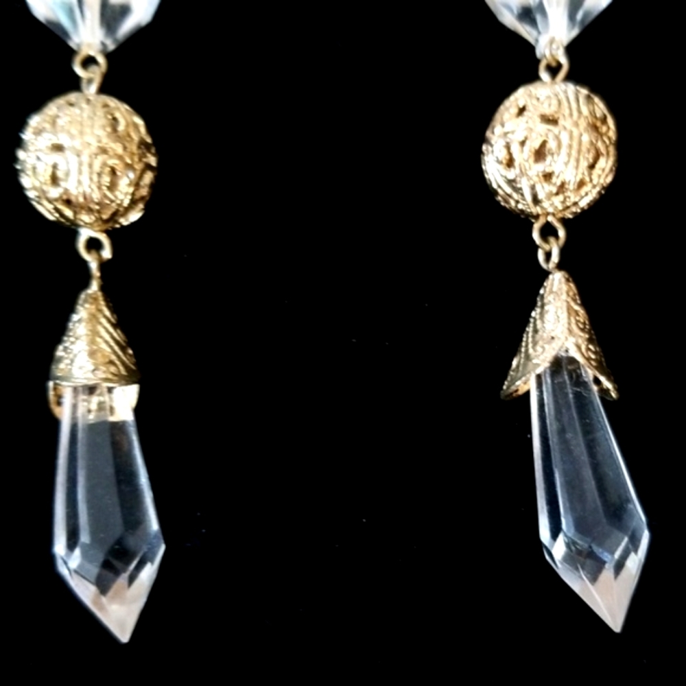Alexandra Drippy Chandelier Gold Tone Beaded Earrings NWT - Picture 7 of 12